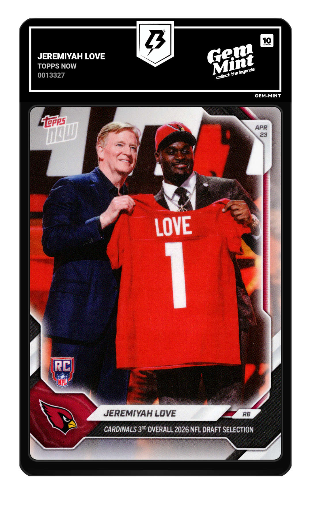 Jeremiyah Love graded Gem Mint 10