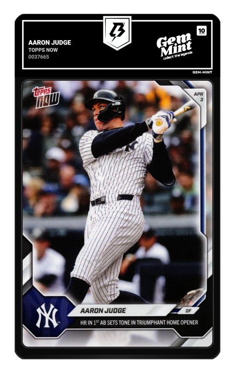 Aaron Judge 2026 Topps Now graded Gem Mint 10 by TradingCard360