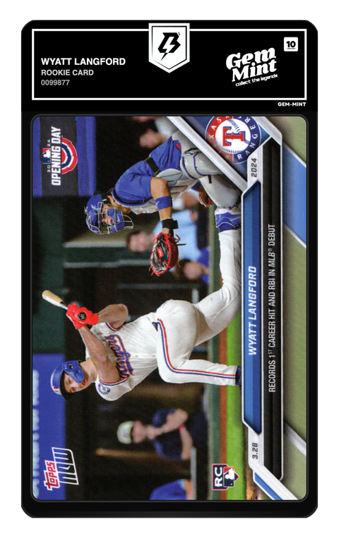 Wyatt Langford 2024 Topps Now graded Gem Mint 10 by TradingCard360