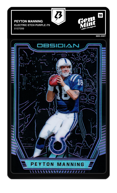 Peyton Manning 2018 Electric Etch Purple /75 graded Gem Mint 10 by TradingCard360