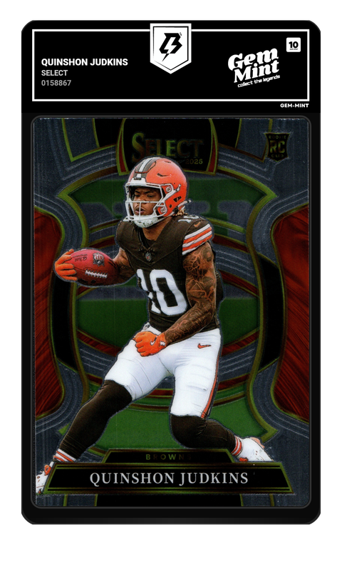 Quinshon Judkins 2025 Select graded Gem Mint 10 by TradingCard360