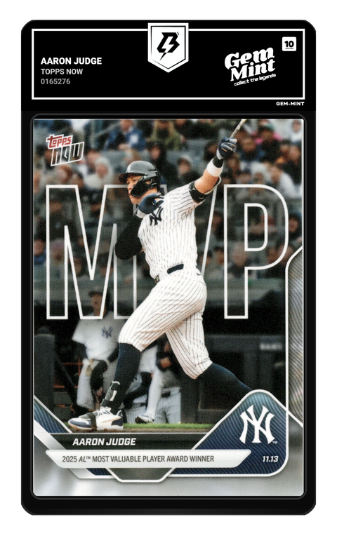Aaron Judge 2025 Topps Now graded Gem Mint 10 by TradingCard360