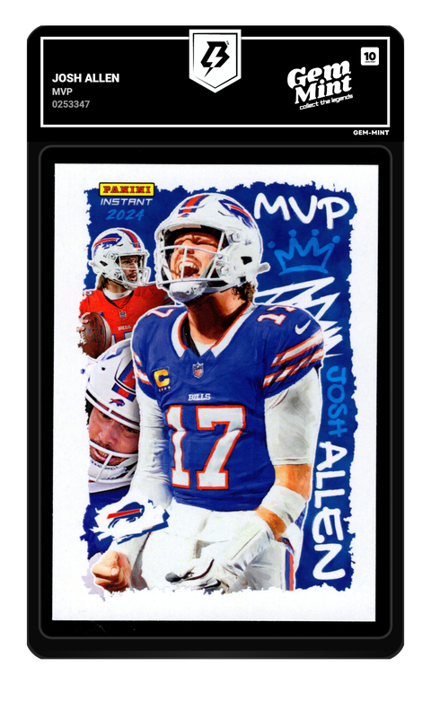 Josh Allen 2024 Panini Instant graded Gem Mint 10 by TradingCard360