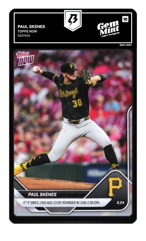 Paul Skenes 2025 Topps Now graded Gem Mint 10 by TradingCard360