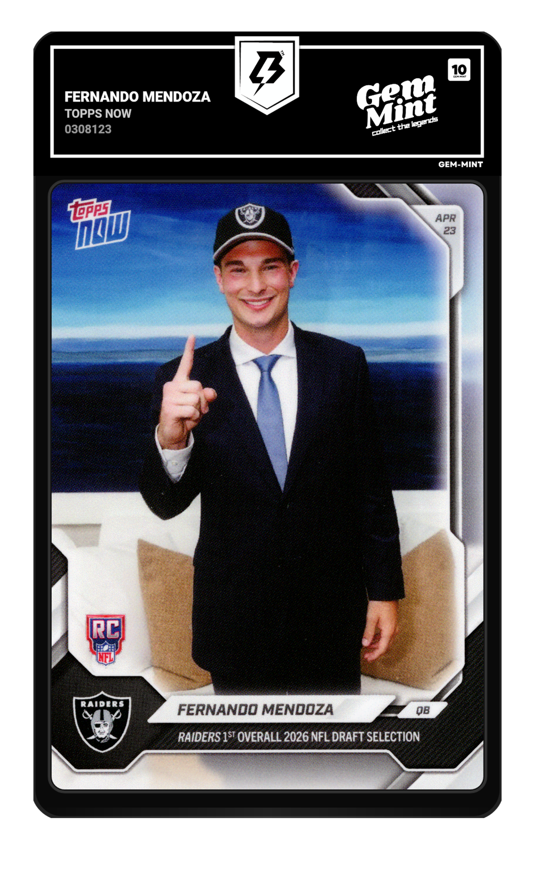 Fernando Mendoza graded Gem Mint 10