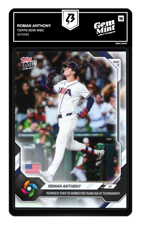 Roman Anthony 2026 Topps Now WBC graded Gem Mint 10 by TradingCard360