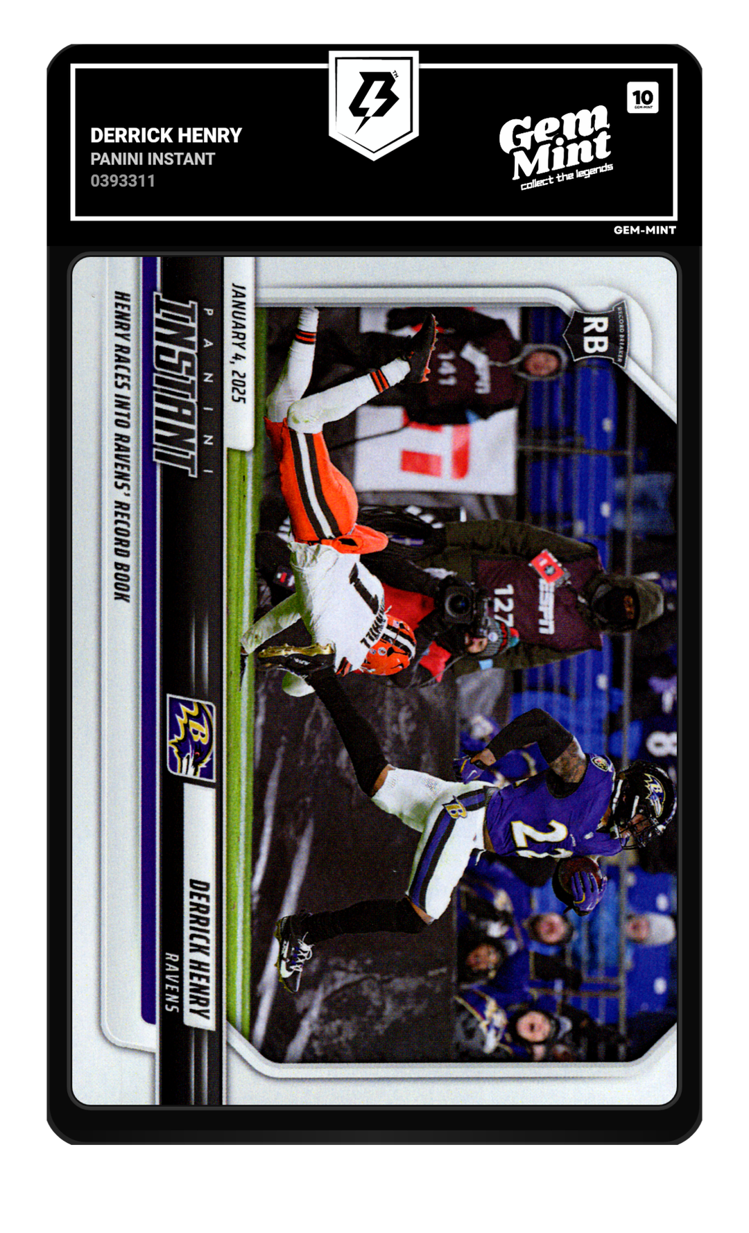 Graded slab — drag to flip between front and back