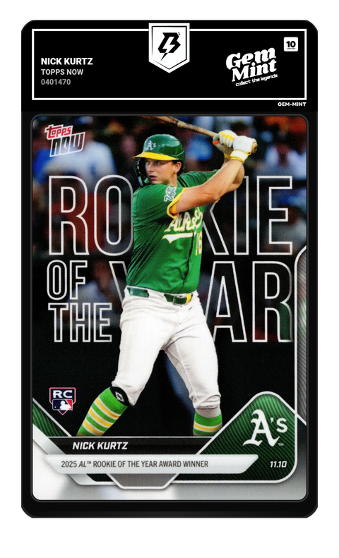 Nick Kurtz 2025 Topps Now graded Gem Mint 10 by TradingCard360