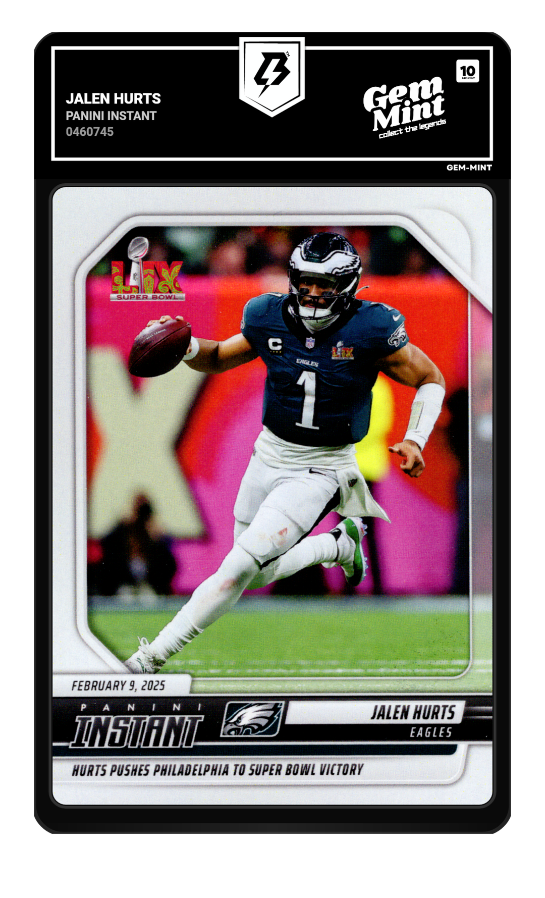 Jalen Hurts graded Gem Mint 10