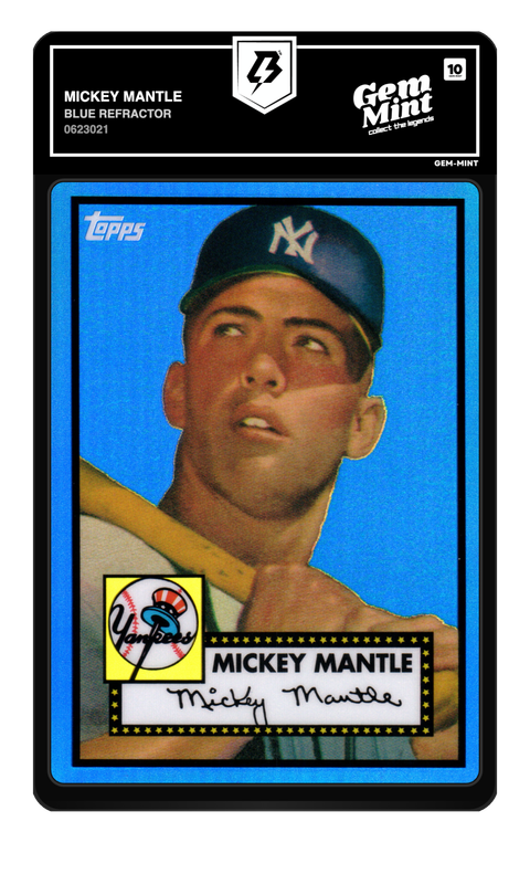 Mickey Mantle 2008 Blue Refractor graded Gem Mint 10 by TradingCard360