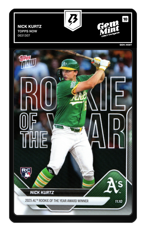 Nick Kurtz 2025 Topps Now graded Gem Mint 10 by TradingCard360