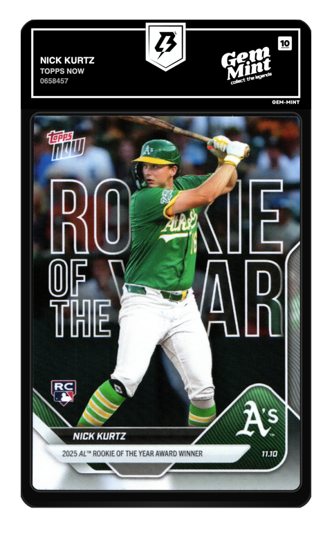 Nick Kurtz 2025 Topps Now graded Gem Mint 10 by TradingCard360
