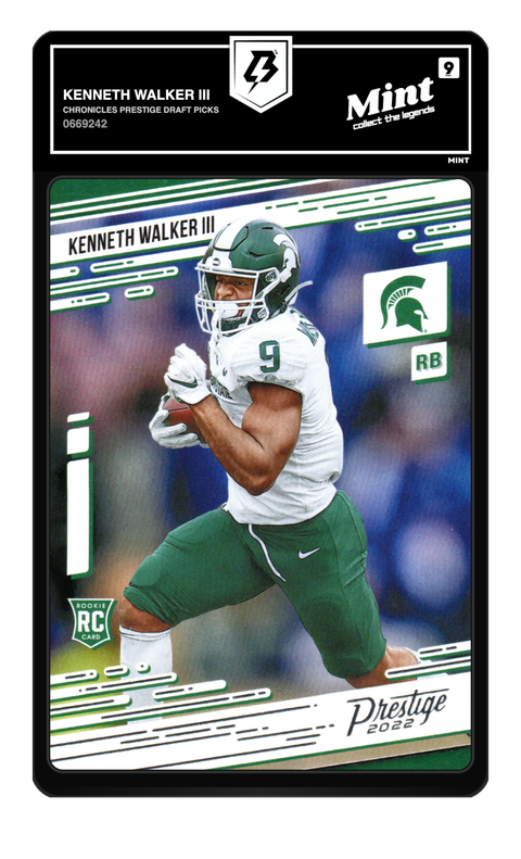Kenneth Walker III 2022 Chronicles Prestige Draft Picks graded Mint 9 by TradingCard360