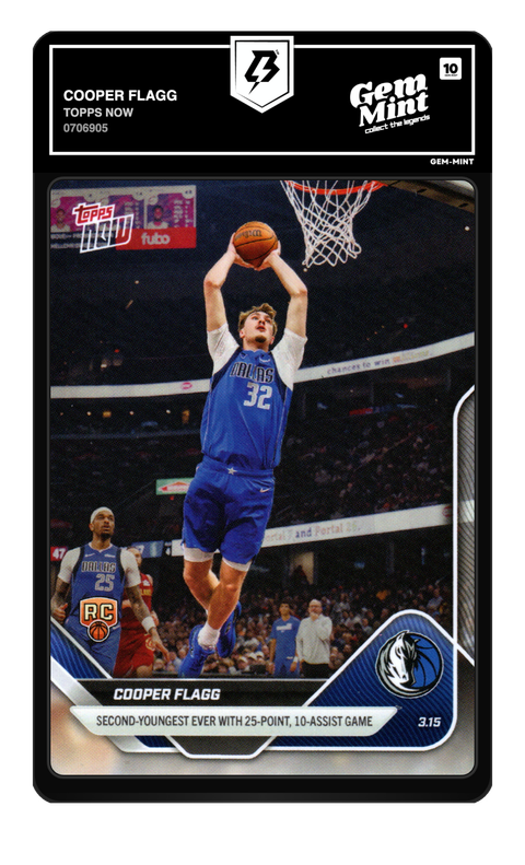 Cooper Flagg 2026 Topps Now graded Gem Mint 10 by TradingCard360
