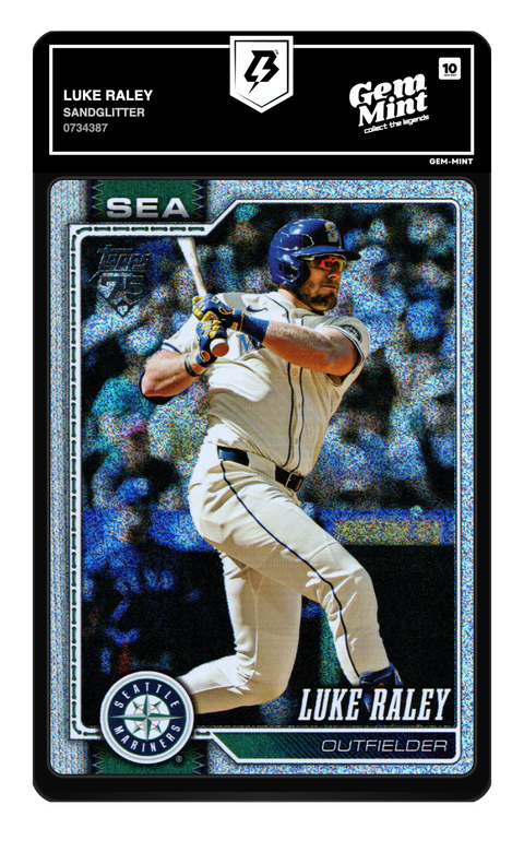 Luke Raley 2026 Sandglitter graded Gem Mint 10 by TradingCard360