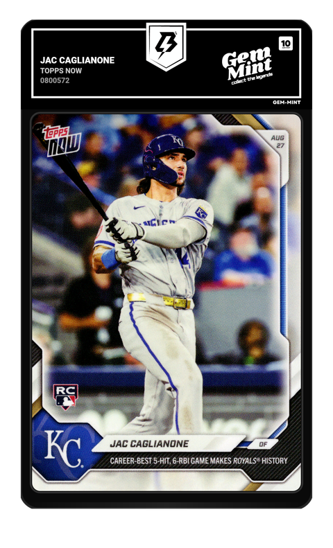 Jac Caglianone 2026 Topps Now graded Gem Mint 10 by TradingCard360
