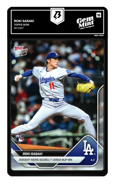 Roki Sasaki 2025 Topps Now graded Gem Mint 10 by TradingCard360