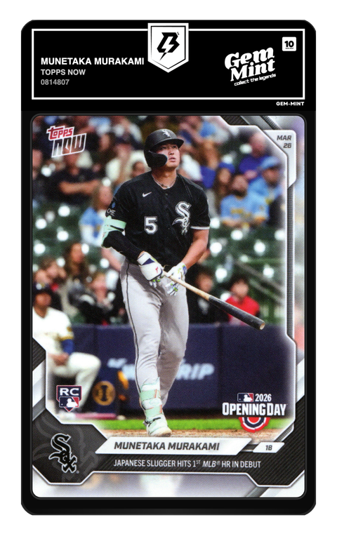 Munetaka Murakami 2026 Topps Now graded Gem Mint 10 by TradingCard360