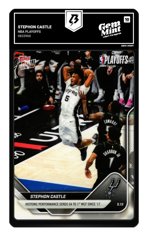 Stephon Castle 2026 NBA Playoffs graded Gem Mint 10 by TradingCard360
