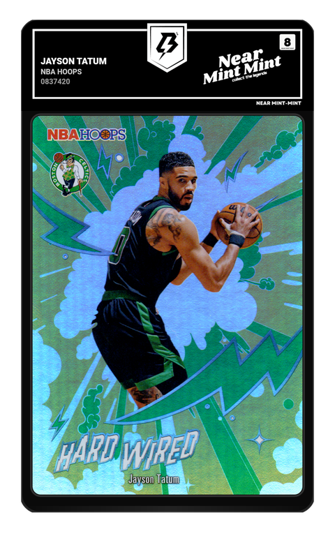 Jayson Tatum 2026 NBA Hoops graded NM-MT 8 by TradingCard360