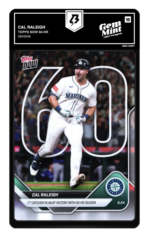 Cal Raleigh 2025 Topps Now graded Gem Mint 10 by TradingCard360