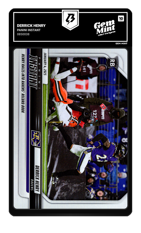 Derrick Henry 2025 Panini Instant graded Gem Mint 10 by TradingCard360