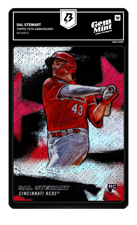Sal Stewart 2026 Topps 75th Annivesary graded Gem Mint 10 by TradingCard360