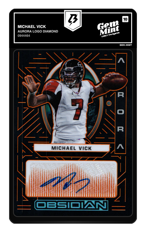 Michael Vick 2022 Aurora Logo Diamond graded Gem Mint 10 by TradingCard360