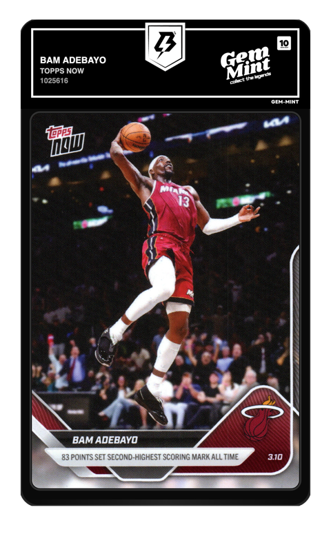 Bam Adebayo 2026 Topps Now graded Gem Mint 10 by TradingCard360