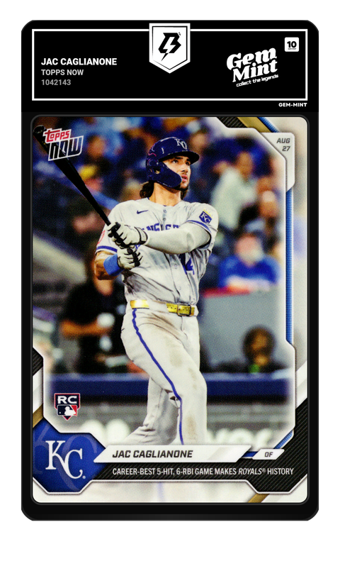Jac Caglianone 2026 Topps Now graded Gem Mint 10 by TradingCard360