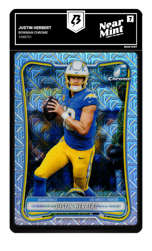 Justin Herbert graded Near Mint 7