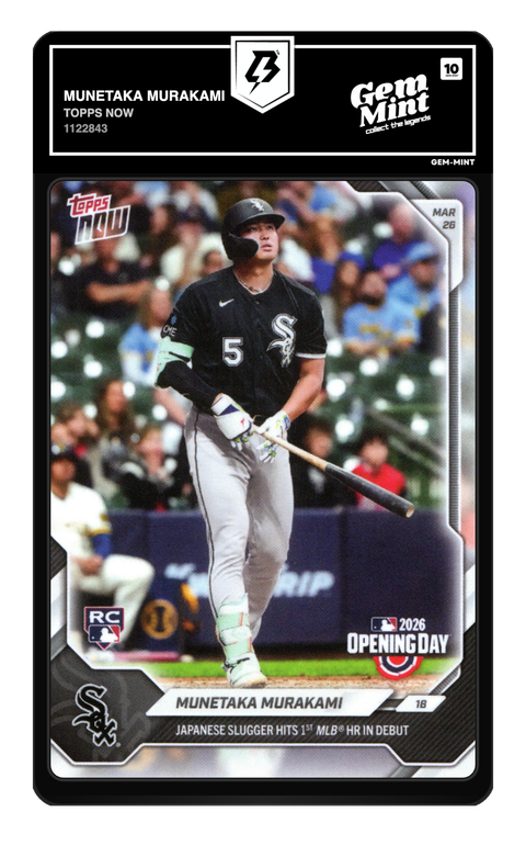 Munetaka Murakami 2026 Topps Now graded Gem Mint 10 by TradingCard360