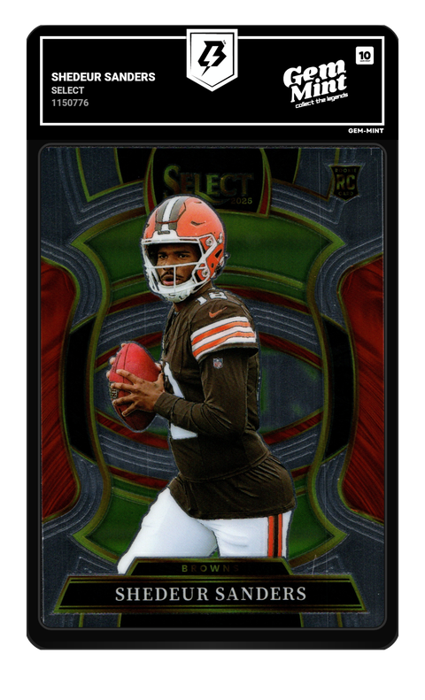Shedeur Sanders 2025 Select graded Gem Mint 10 by TradingCard360
