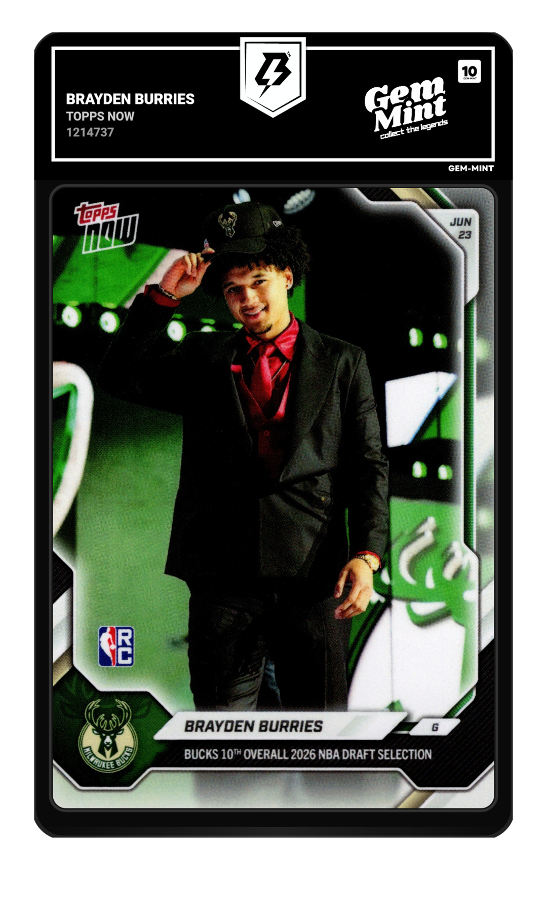 Brayden Burries graded Gem Mint 10