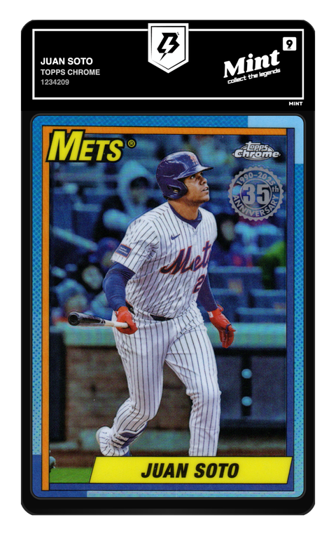 Juan Soto 2025 Topps Chrome graded Mint 9 by TradingCard360