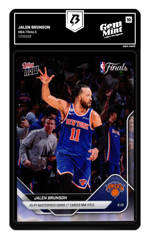 Jalen Brunson 2026 Topps Now graded Gem Mint 10 by TradingCard360