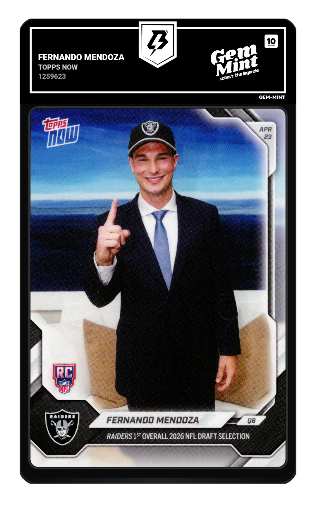 Fernando Mendoza graded Gem Mint 10