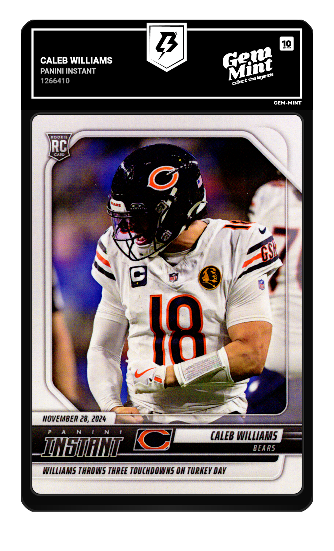 Caleb Williams graded Gem Mint 10