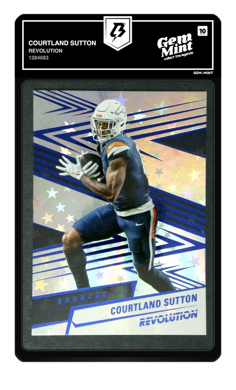 Courtland Sutton 2025 Revolution graded Gem Mint 10 by TradingCard360