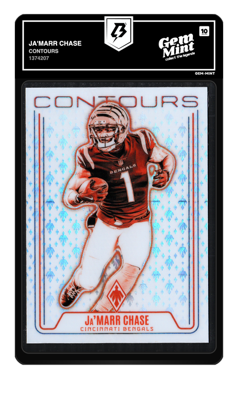 Ja'Marr Chase 2024 Contours graded Gem Mint 10 by TradingCard360