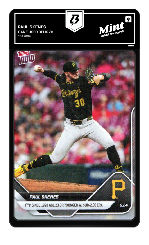 Paul Skenes 2025 Topps Now graded Mint 9 by TradingCard360