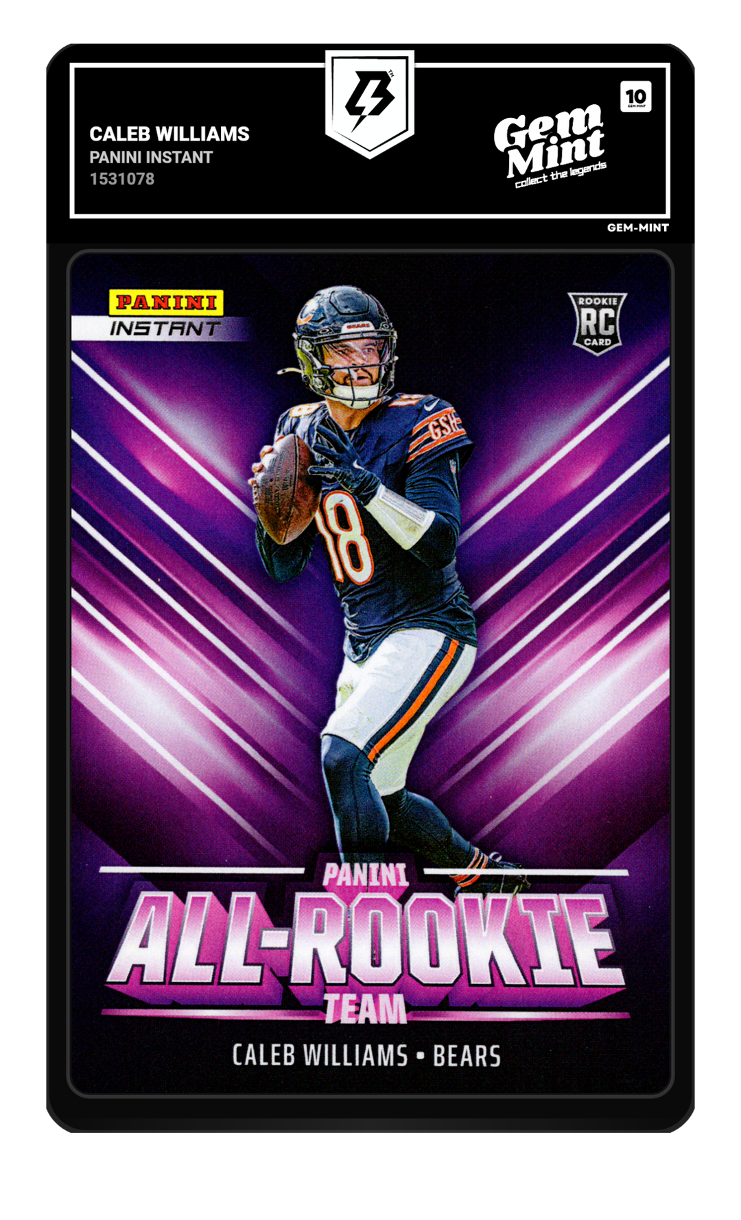 Caleb Williams graded Gem Mint 10