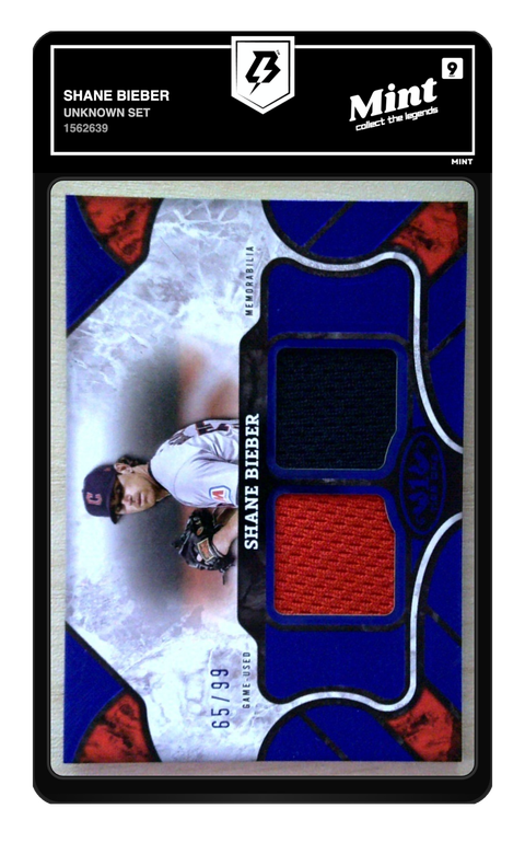 Shane Bieber 2025 Tier One graded Mint 9 by TradingCard360