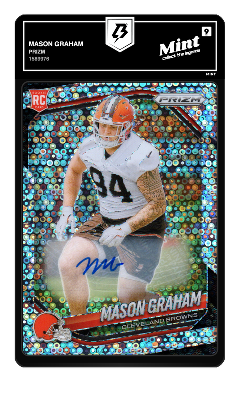 Mason Graham 2025 Prizm graded Mint 9 by TradingCard360