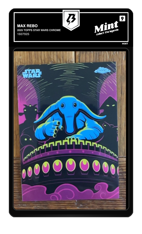 Max Rebo 2025 Topps Star Wars Chrome graded Mint 9 by TradingCard360