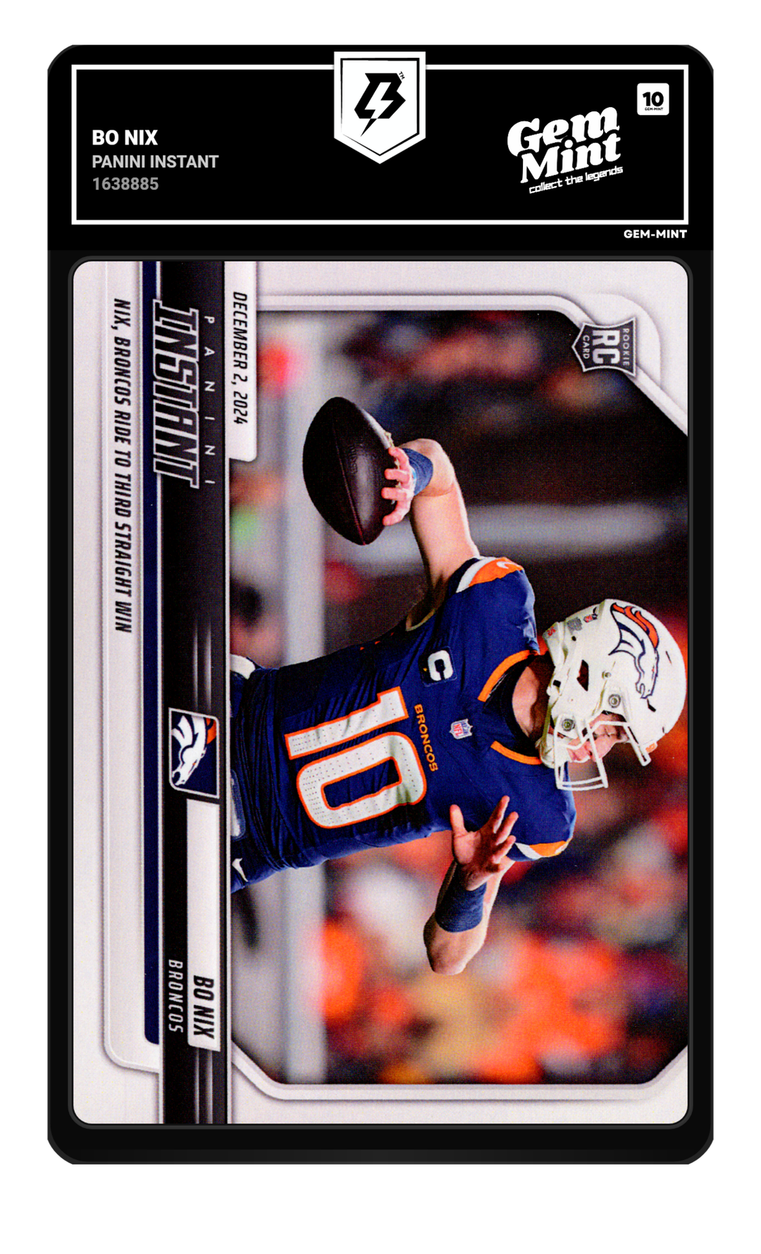 Bo Nix graded Gem Mint 10