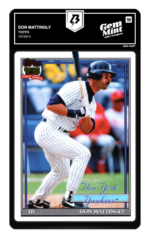 Don Mattingly 1991 Topps graded Gem Mint 10 by TradingCard360