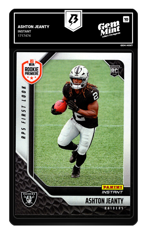 Ashton Jeanty 2025 Panini Instant graded Gem Mint 10 by TradingCard360