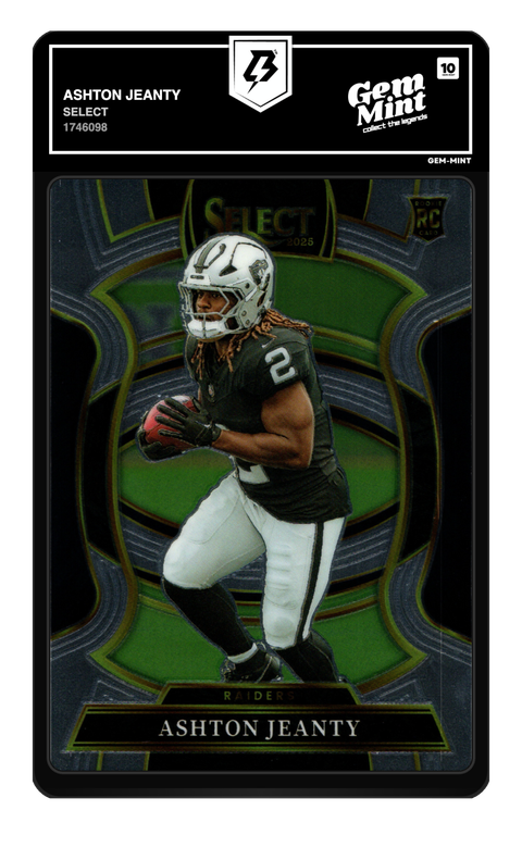 Ashton Jeanty 2025 Select graded Gem Mint 10 by TradingCard360