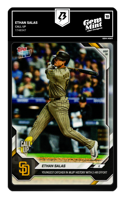 Ethan Salas 2026 Call up graded Gem Mint 10 by TradingCard360